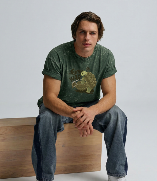 FUCK WAR-Unisex Acid Washed Oversized Tee