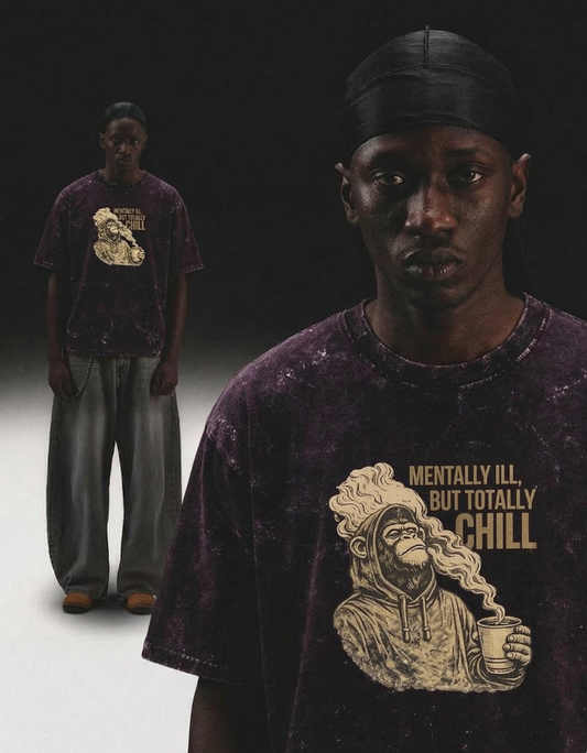 CHILL-Unisex Acid Washed Oversized Tee